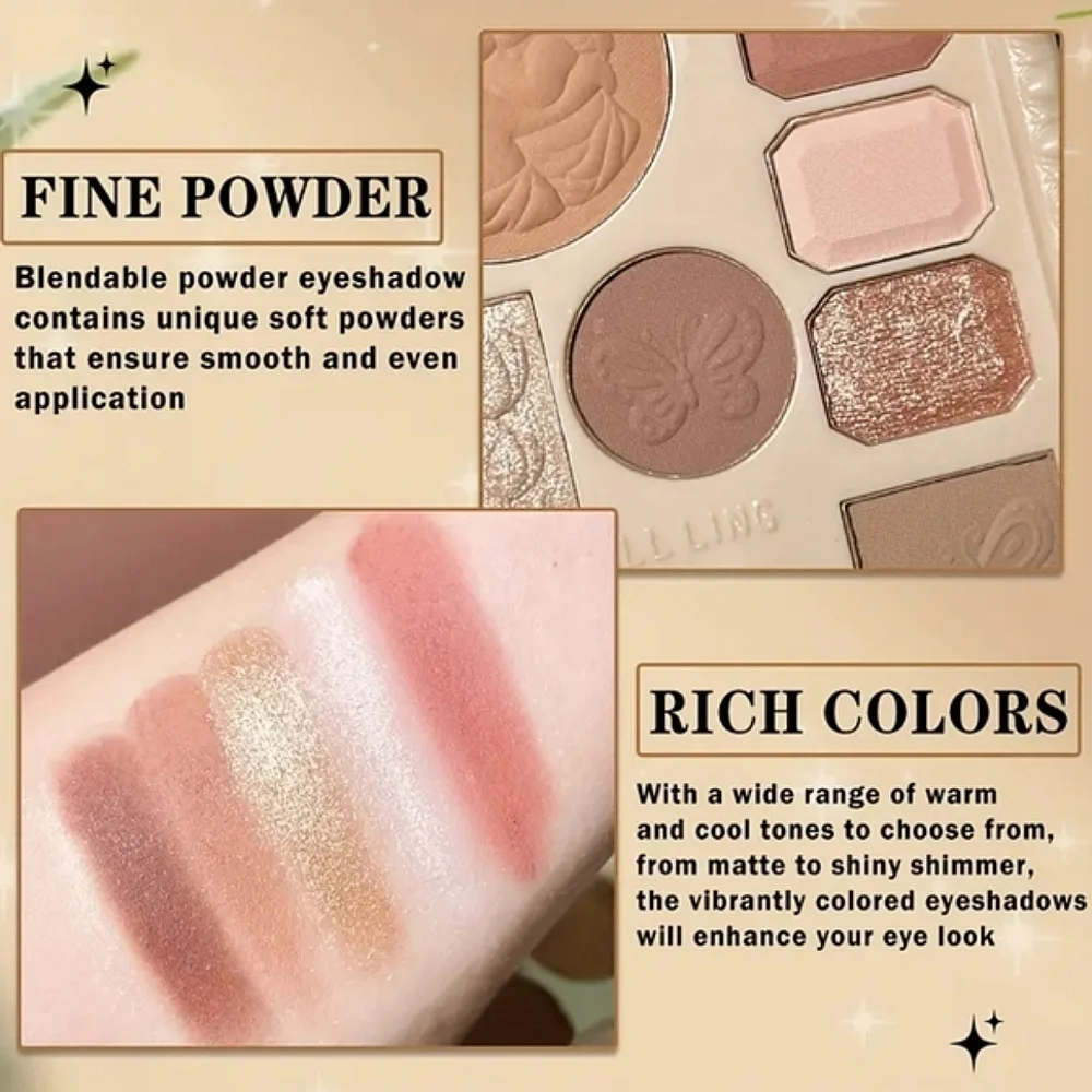 🆕EMBOSSED ANGELIC 10 COLOR EYESHADOW, BLUSH & HIGHLIGHT PALETTE